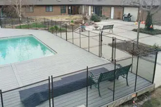 Wood Deck Above Ground Pool Fencing